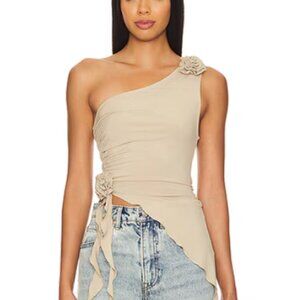 Aysmmetrical Rose Top - WeWoreWhat - Sold on Revolve - Size Small, Colour Safari